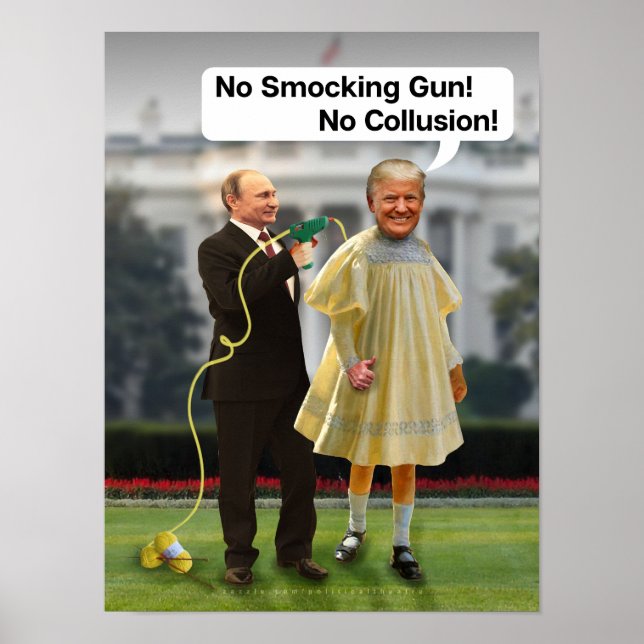 Poster Funny Donald Trump Putin Smoking Gun Piada (Frente)