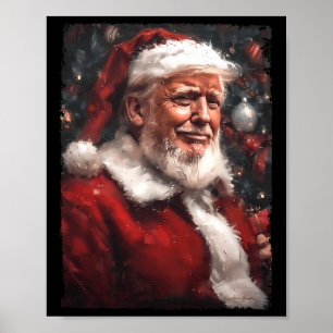 Poster Funny Donald Trump Santa Claus Pai de Natal H