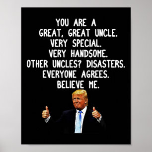 Poster Funny Donald Trump Tio Gag Gift Conservador Unc