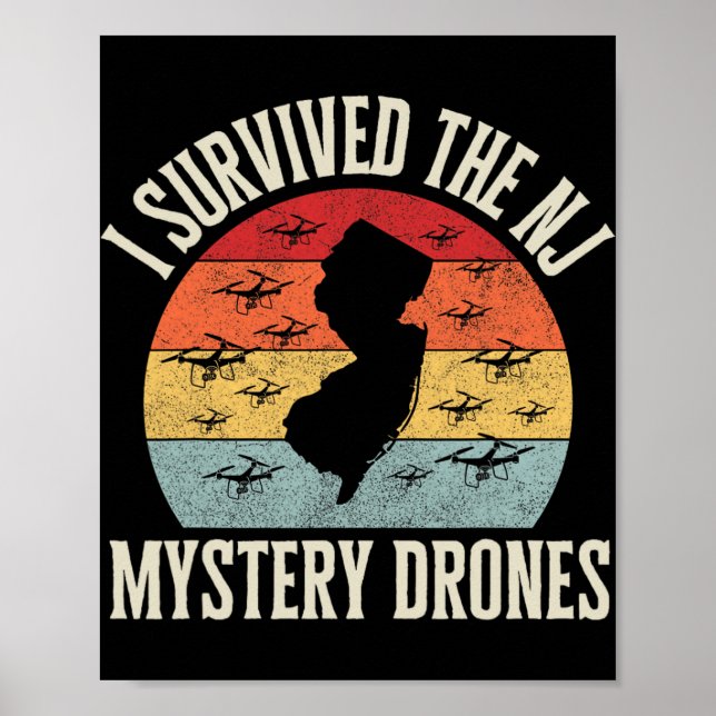 Poster Funny Drone Lover I Survived The New Jersey Myster (Frente)