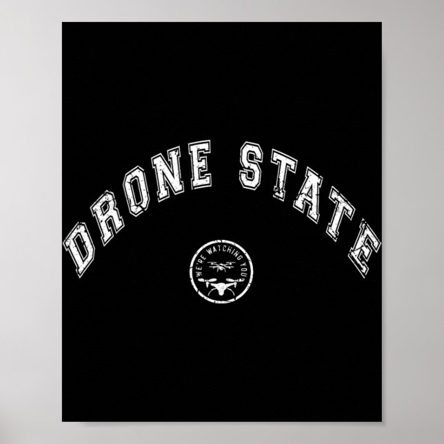 Poster Funny Drone State Flying Secret Drone New Jersey W (Frente)