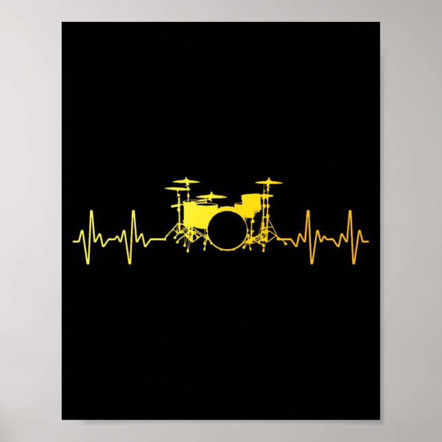 Poster Funny Drummer Art For Men Women Kids Drumming Love (Frente)