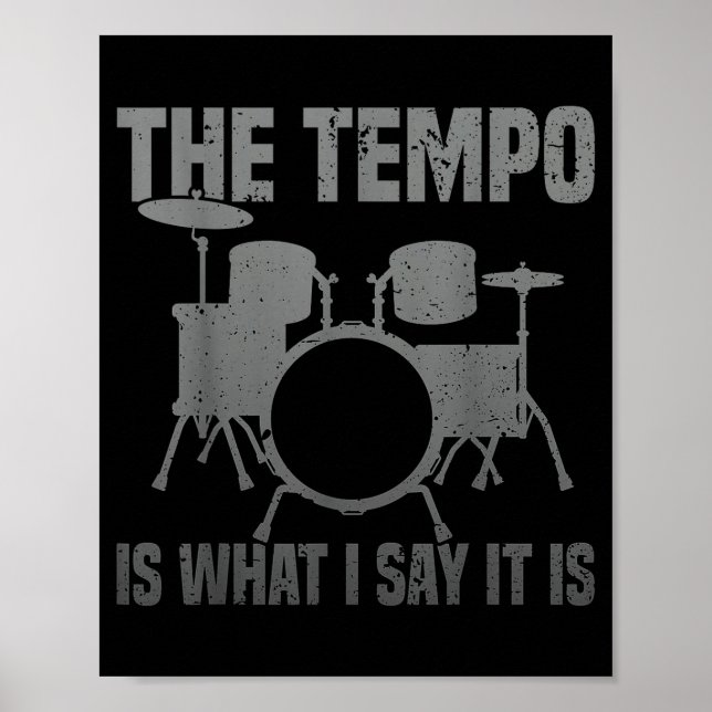 Poster Funny Drumming Art For Men Women Drumline Drum Set (Frente)