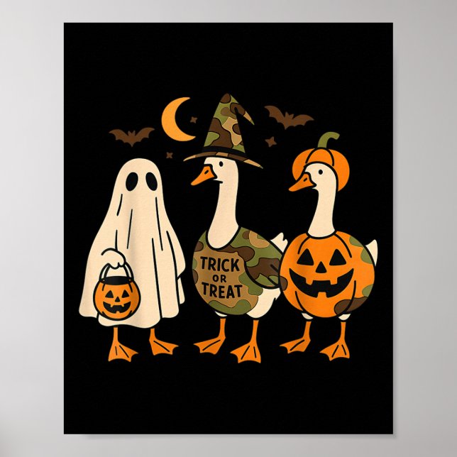 Poster Funny Duck Duck Boo Halloween Costume Duck  (Frente)
