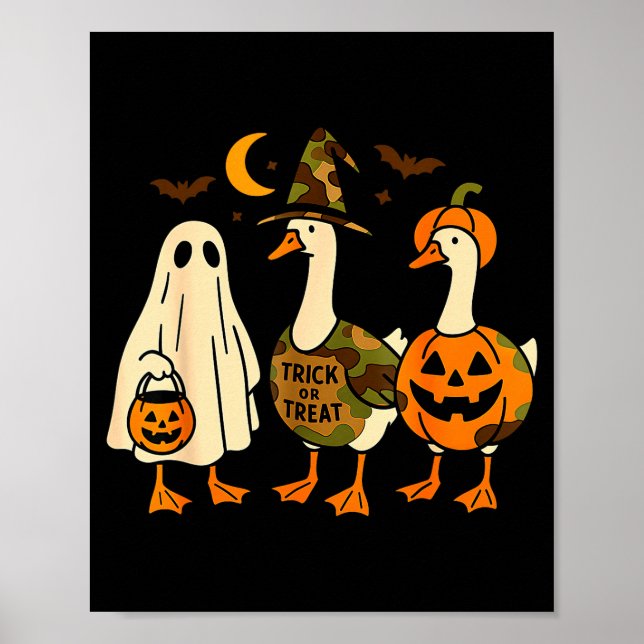 Poster Funny Duck Duck Boo Halloween Costume Duck  (Frente)