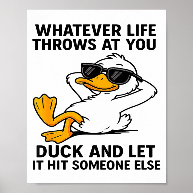 Poster Funny Duck Graphic Men Women Funny Quote  (Frente)