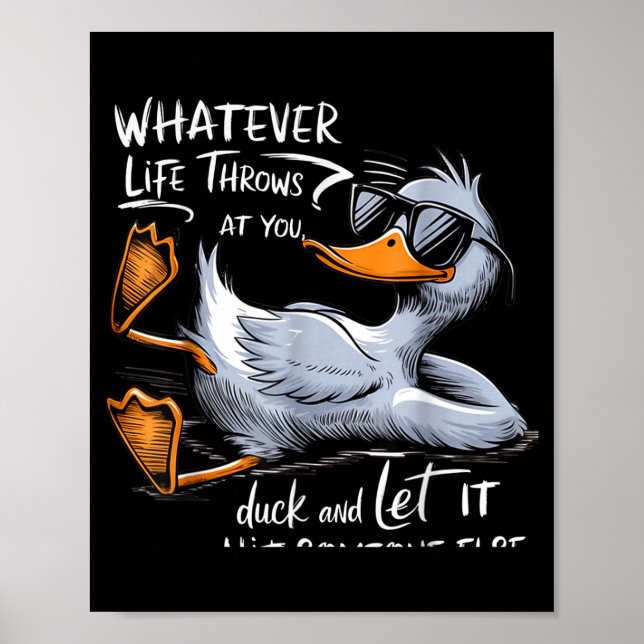 Poster Funny Duck Graphic Tee Men Women Funny Quote  (Frente)