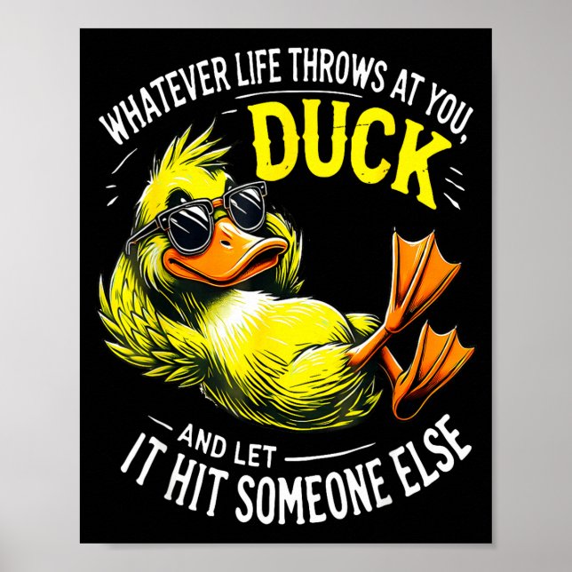 Poster Funny Duck Graphic Tees Men Women Funny Quote  (Frente)