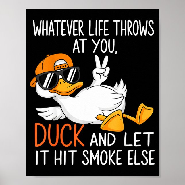 Poster Funny Duck Graphic Tees Men Women Funny Quote  (Frente)