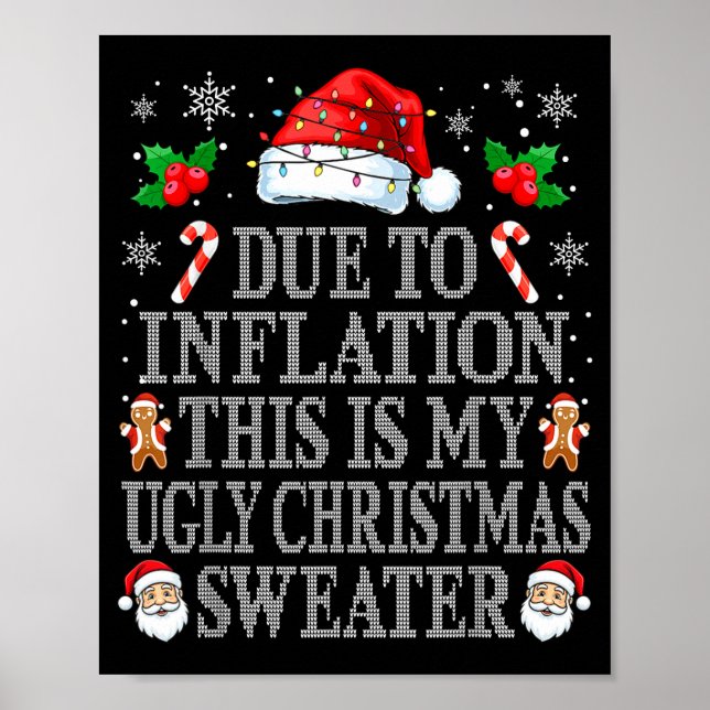 Poster Funny Due To Inflation Ugly Christmas Sweaters Men (Frente)