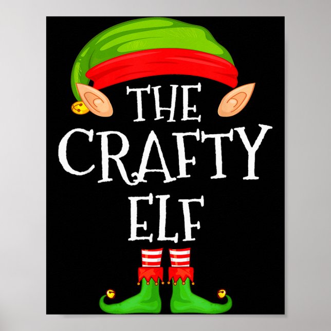 Poster Funny Elf Family Christmas Crafty Elf Sweater Matc (Frente)