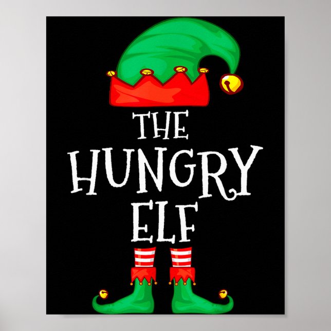Poster Funny Elf Family Christmas The Hungry Elf Sweater  (Frente)