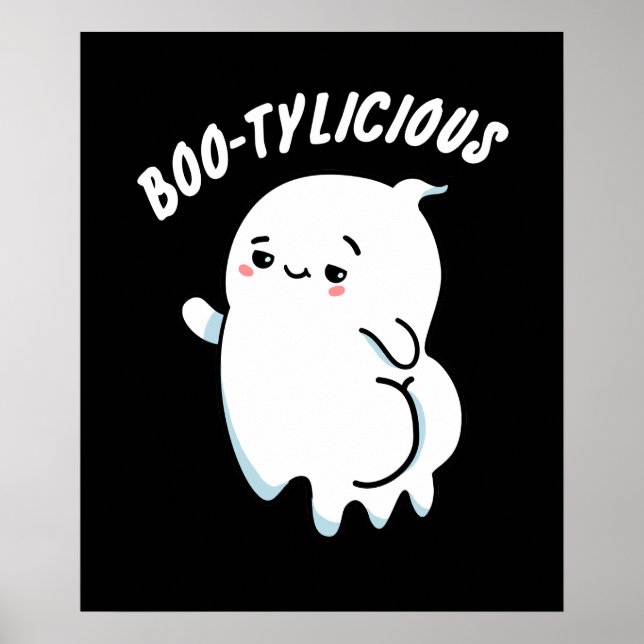 Poster Funny Engraçado Bootilicioso Ghost Pun Dark BG (Frente)