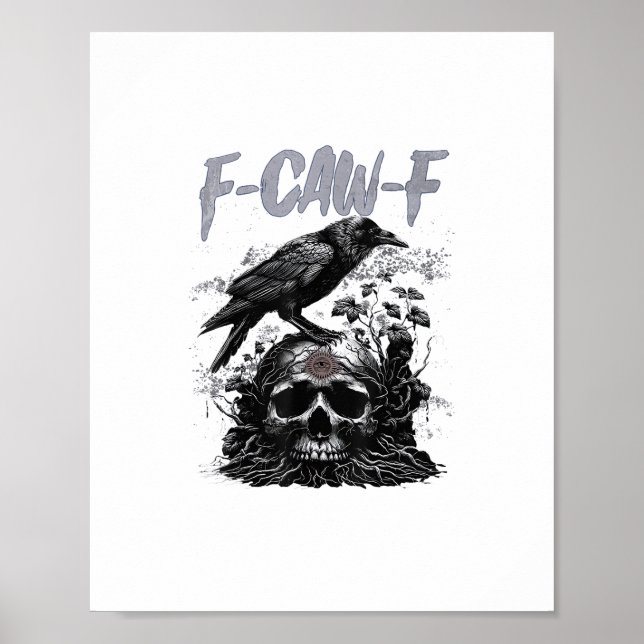 Poster Funny F-Caw-F Crow Funny Halloween Retro Classic (Frente)