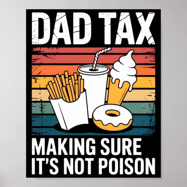 Poster Funny Fast Food Ison Tester Gift Retro Dad Tax  (Frente)
