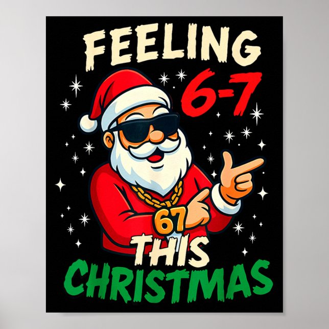 Poster Funny Feeling 67 This Christmas Six Seven Meme Kid (Frente)