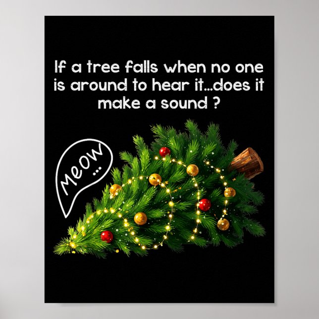 Poster Funny Felines Pushing Christmas Tree Ugly Xmas Paj (Frente)