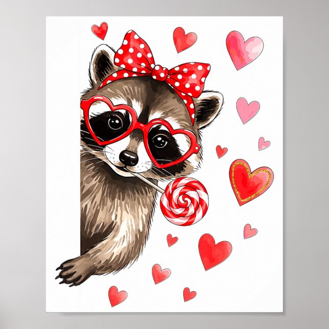 Poster Funny Feral Raccoon Valentine's Day Sarcastic Humo (Frente)