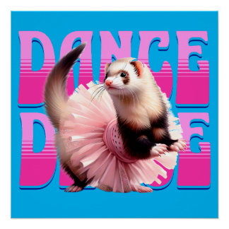 Pôster Funny Ferret em uma dança de Tutu