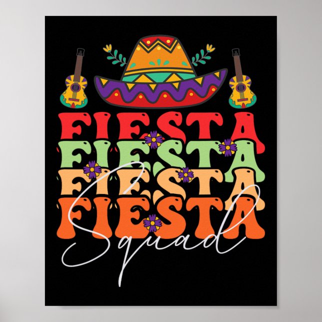 Poster Funny Fiesta Squad Cinco De Mayo Partido Mexicano  (Frente)