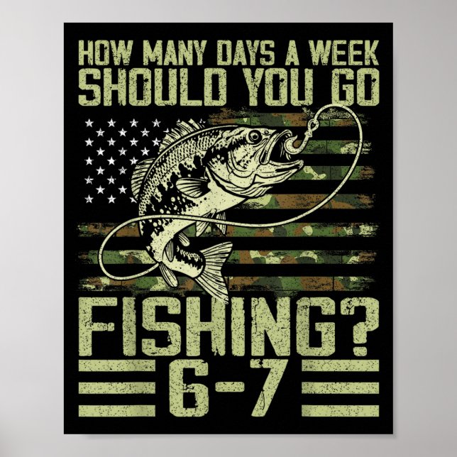 Poster Funny Fishing Boy Teens Kid Camouflage Usa Flag B  (Frente)