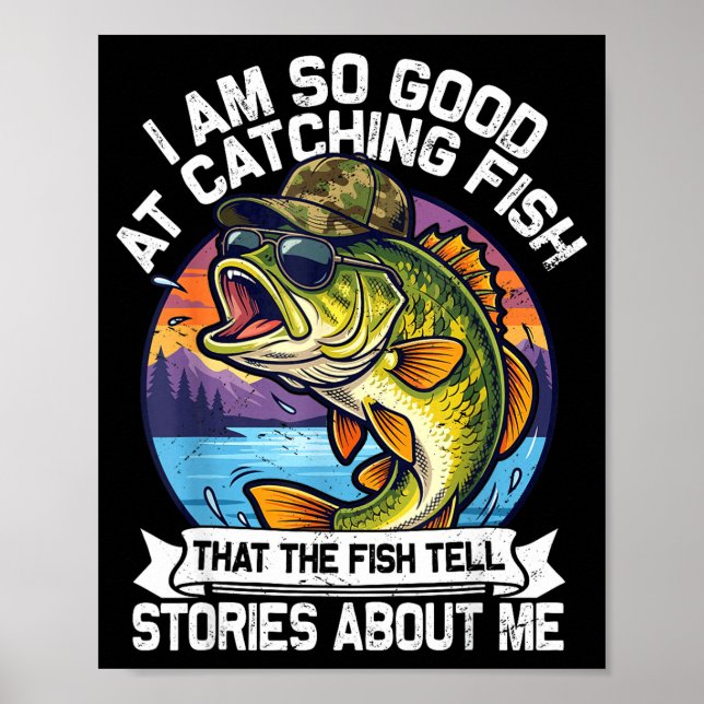 Poster Funny Fishing Dad Men Funny Reel Cool Fish B Fishi (Frente)