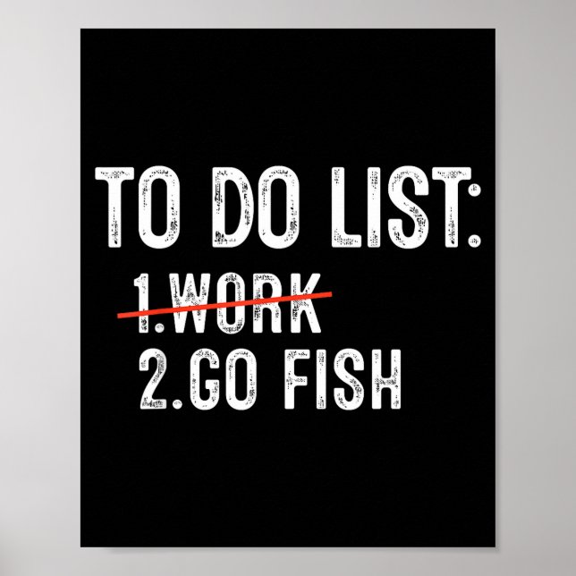 Poster Funny Fishing To Do List Fisher Gift Dad Father An (Frente)