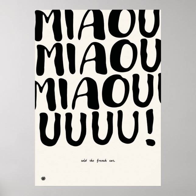 Poster Funny French Cat Quote Art Print  (Frente)