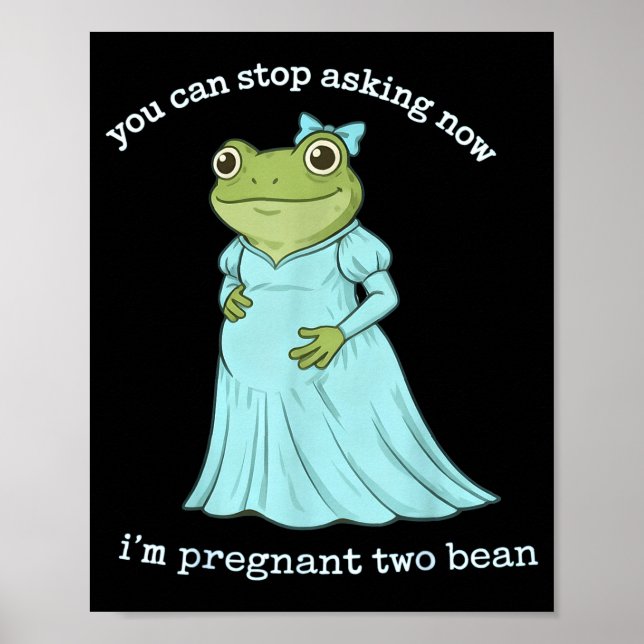 Poster Funny Frog Pregnancy Announcement Medieval Pregnan (Frente)