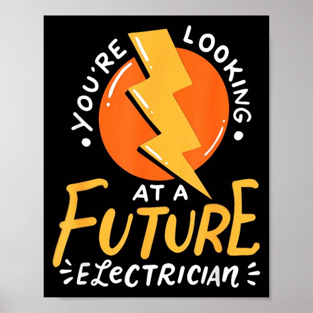 Poster Funny Future Electrician Electrical Engineer  (Frente)