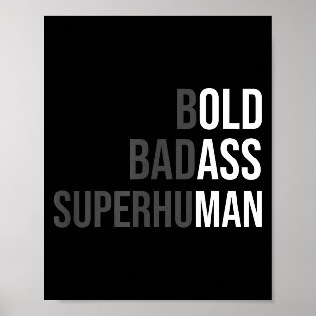 Poster Funny Gag Gift For Dad - Old Man Bold Bad Superhum (Frente)