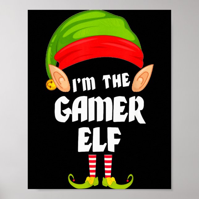 Poster Funny Gamer Elf Matching Family Group Pj Christmas (Frente)