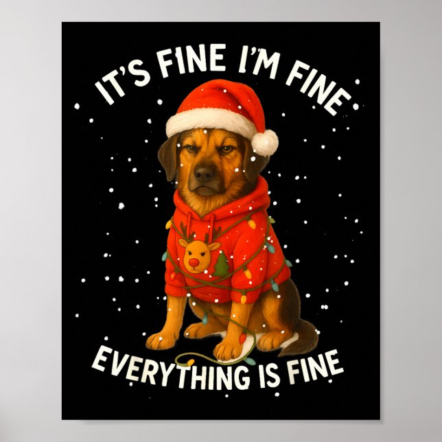 Poster Funny German Shepherd Decorate Christmas Shirts I' (Frente)