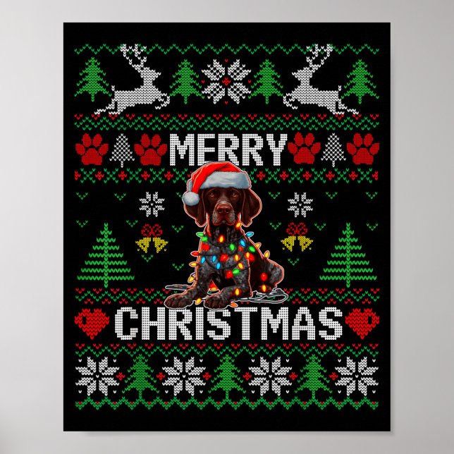 Poster Funny German Shorthaired Inter Dog Ugly Xmas Sweat (Frente)