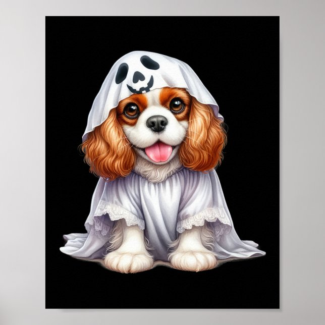 Poster Funny Ghost Cavalier King Charles Spaniel Dog Love (Frente)