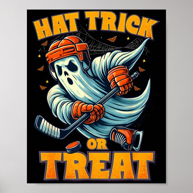 Poster Funny Ghost Ice Hockey Player Halloween Costume Me (Frente)