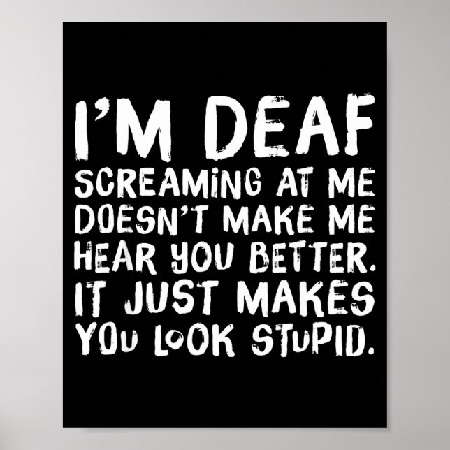 Poster Funny Gift For Deaf People Hearing Joke  (Frente)