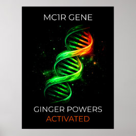 Poster Funny Ginger Powers Activated Redhead DNA Wall Art