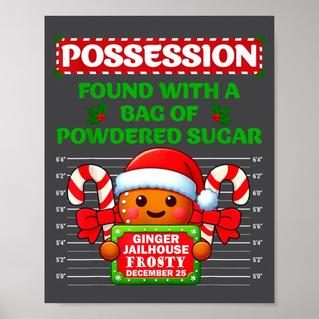 Poster Funny Gingerbread Inmate Christmas Matching Family (Frente)