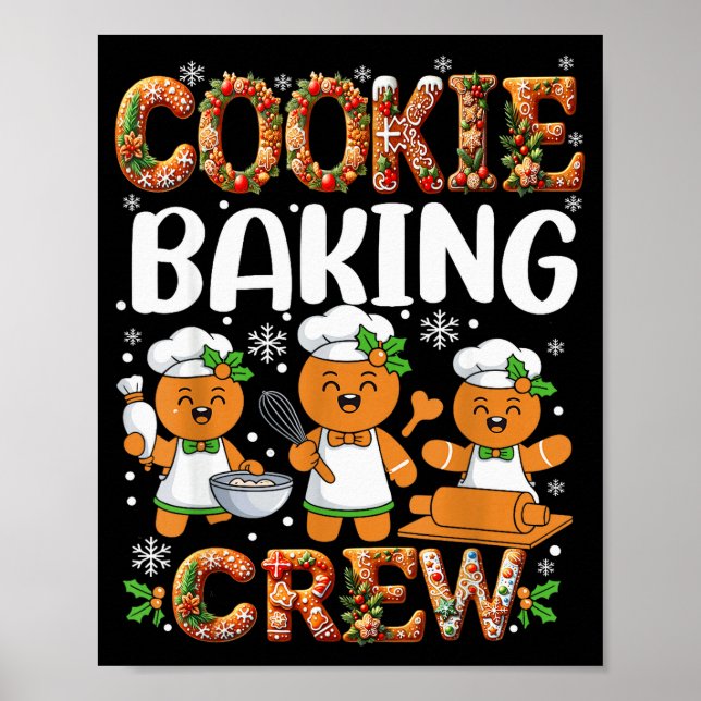 Poster Funny Gingerbread Lovers Cookie Baking Crew Christ (Frente)