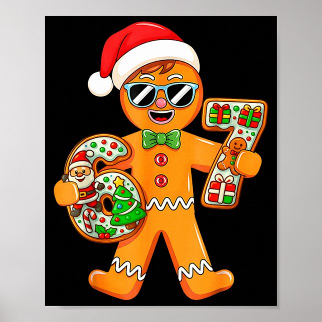 Poster Funny Gingerbread Six Seven 67 Gingerbread Man Xma (Frente)