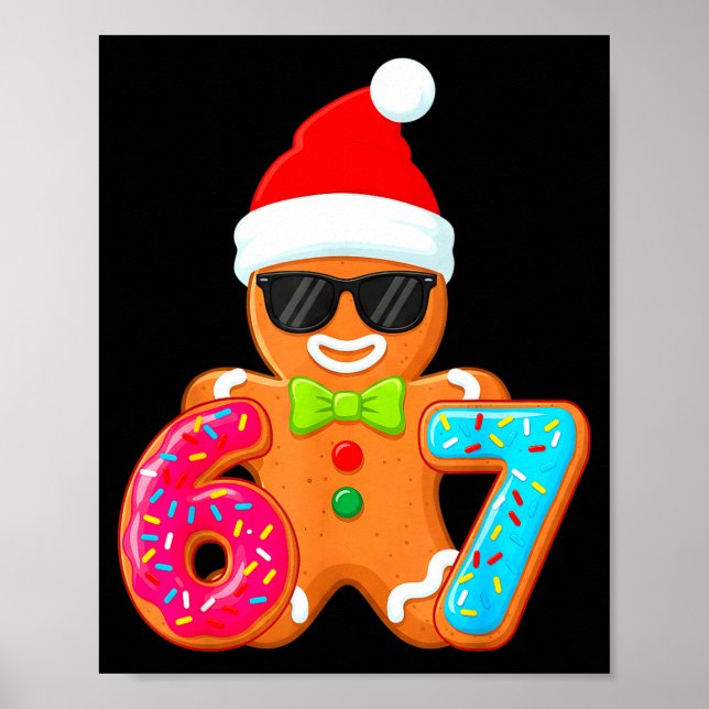 Poster Funny Gingerbread Six Seven 67 Ice Cream Drip Chri (Frente)