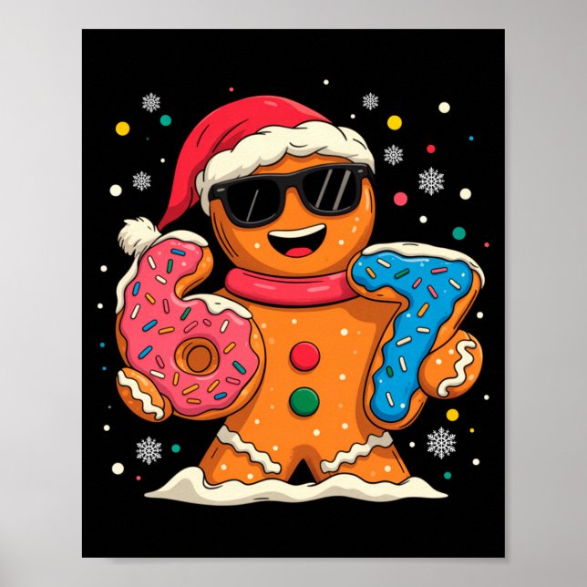 Poster Funny Gingerbread Six Seven 67 Ice Cream Drip Chri (Frente)