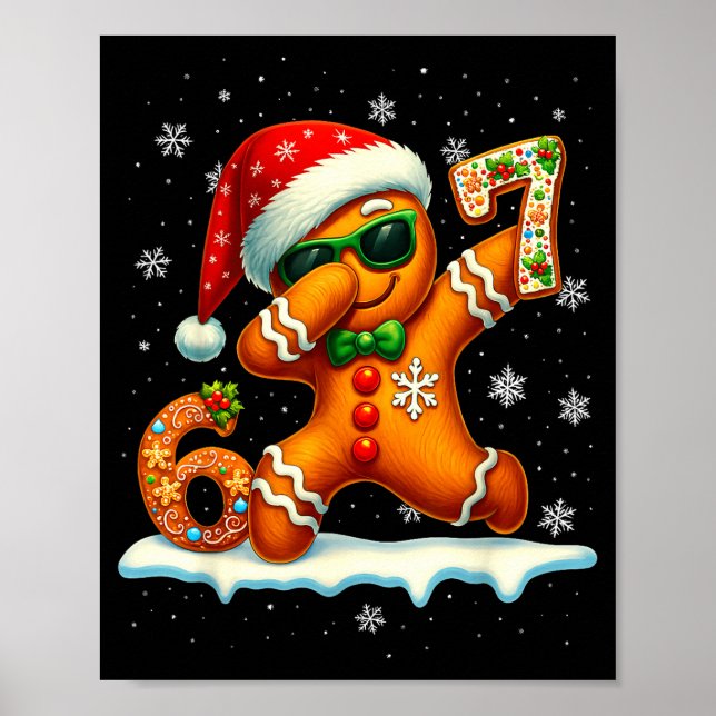 Poster Funny Gingerbread Six Seven 67 Ice Cream Drip Chri (Frente)
