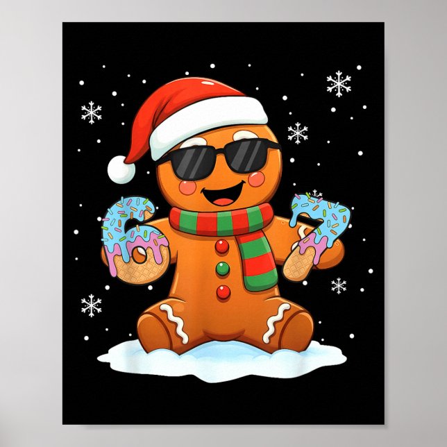 Poster Funny Gingerbread Six Seven 67 Ice Cream Drip Chri (Frente)