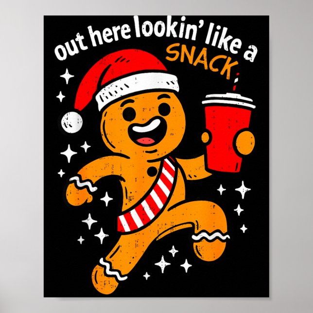 Poster Funny Gingerbread Snack Christmas Xmas Teens Girls (Frente)