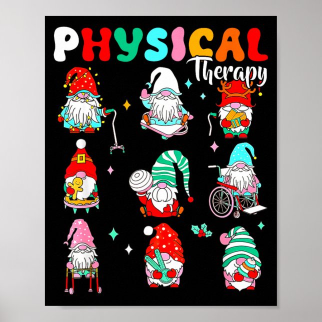 Poster Funny Gnome Physical Therapy Pt Physical Therast C (Frente)