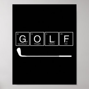 Poster Funny Golf Chemical Elements Periódicos de Mesa Go