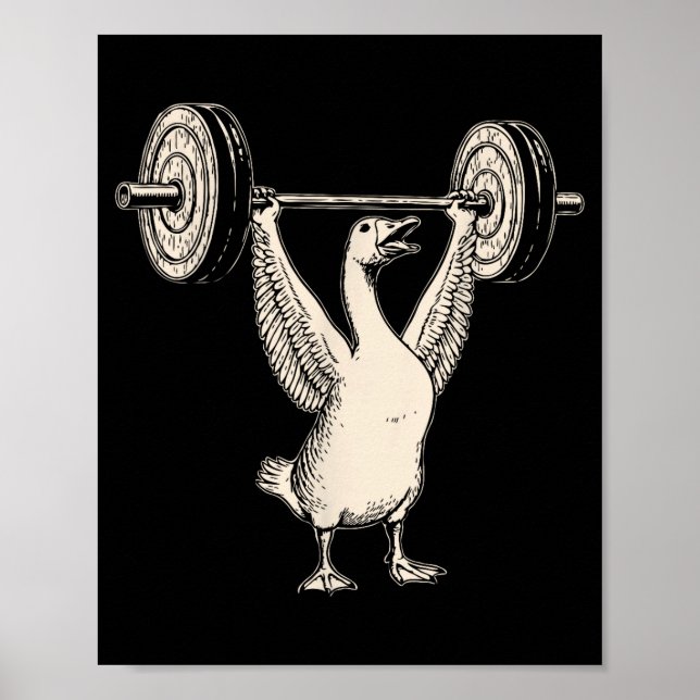 Poster Funny Goose Muscle Mommy Gym Pump Cover Weights Fi (Frente)