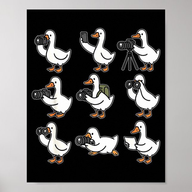 Poster Funny Goose Photographer Photography Camera Photo  (Frente)
